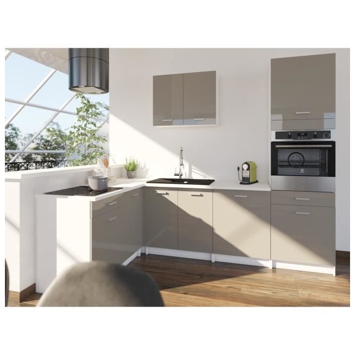 EXTRA - Cuisine comple�te d'angle colonne L 300cm - Angle réversibl