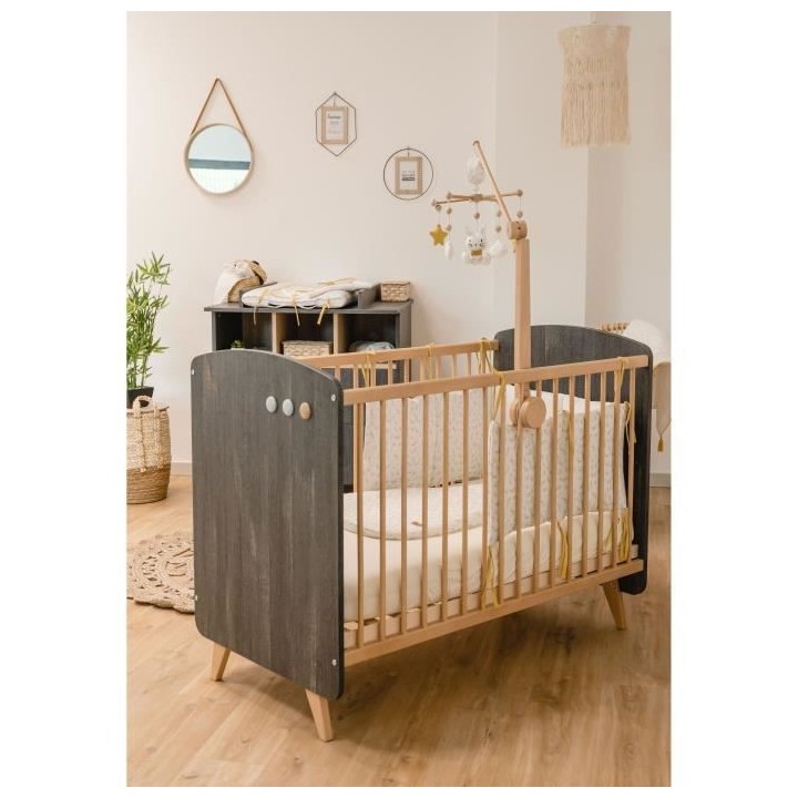 DOMIVA Chambre Duo Senja - Bois massif et panneau de particules - Lit