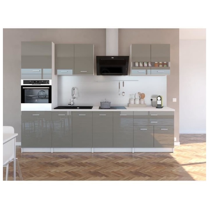 EXTRA - Cuisine comple�te colonne L 300cm - Truffe Laqué