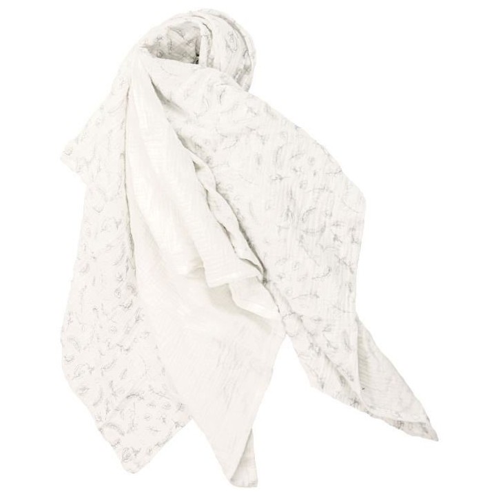 Domiva Lot 3 Langes LEAFY BUNNY - 60 x 60 cm - Coton bio