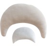 DOMIVA Coussin grossesse Moon - Jersey - + mini coussin - Blanc/Beige - 145 cm