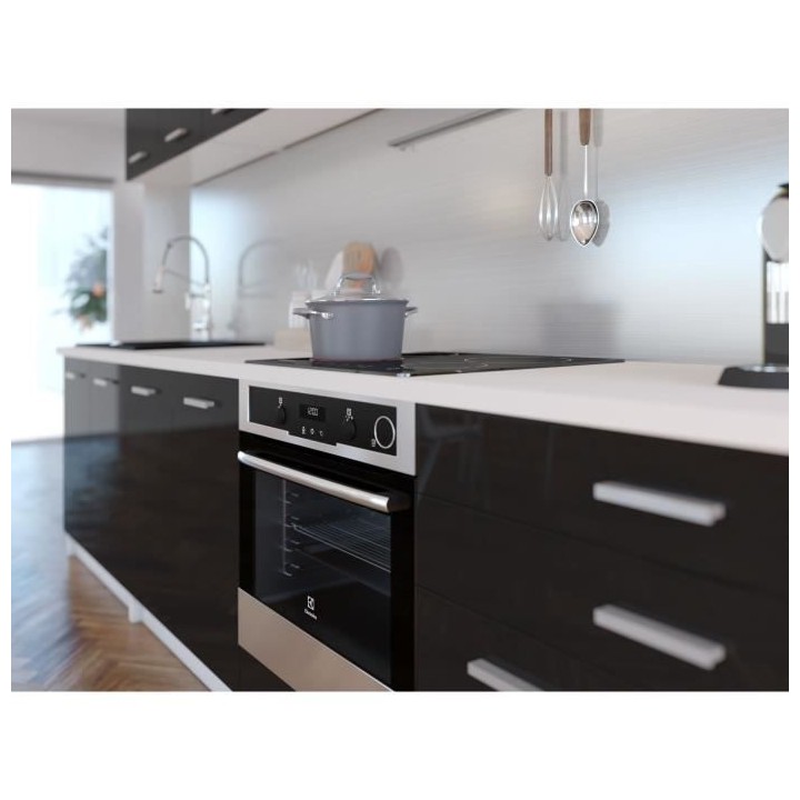 EXTRA - Cuisine complete L 300cm - Noir Laqué