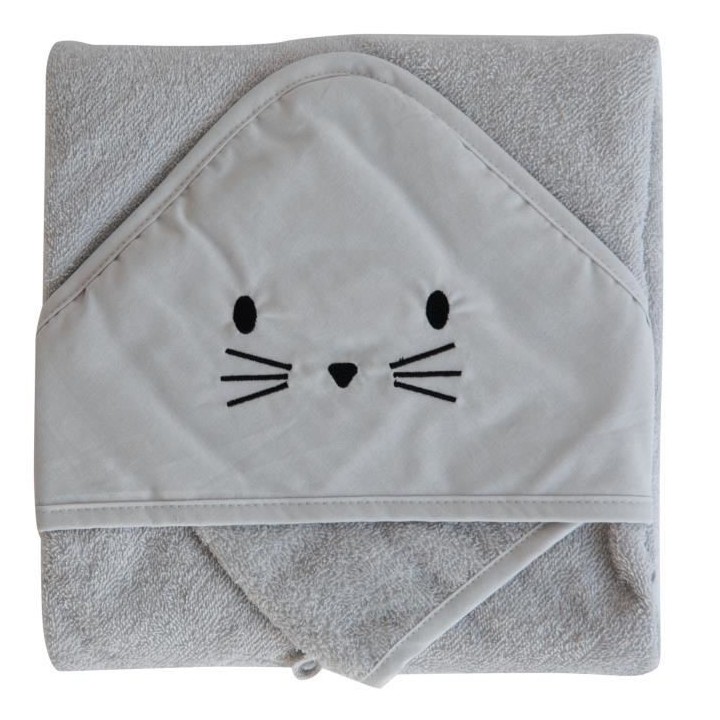 DOMIVA Coffret sortie de bain Uni - Eponge 100% Coton - Avec gant - Pe