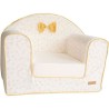 DOMIVA Fauteuil Club Leafy Bunny - Coton bio - Convertible et déhoussable - Blanc/Jaune - 43 x 55,5 x 50 cm