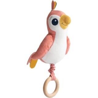 DOMIVA Peluche musicale Happy - Velours et jersey - Blanc/Corail/Jaune