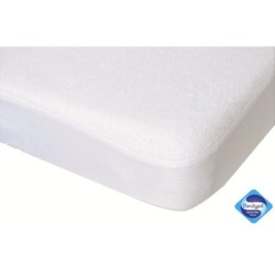 DOMIVA Drap housse + Alese Uni - 100% Coton - oeko-Tex - Blanc/Poudre - 60 x 120 cm