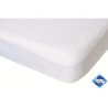 DOMIVA Drap housse + Alese Uni - 100% Coton - oeko-Tex - Blanc/Poudre - 60 x 120 cm