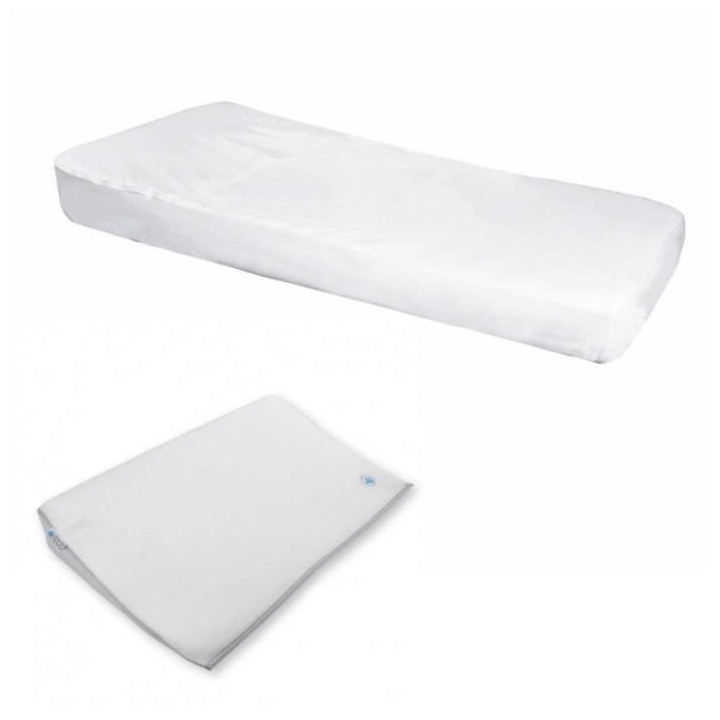 DOMIVA Lot de 1 Drap housse Pro Secur et 1 Plan incliné - 70 x 140 cm