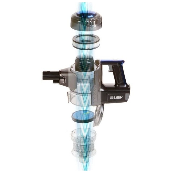 DOMO DO222SV - Aspirateur balai 2-en-1 sans fil - Systeme cyclonique -