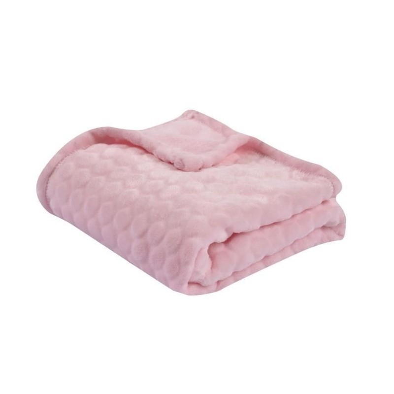 DOMIVA Couverture Bubulle - Microfibre 100% Polyester - 250 gr/m² - Rose - 100 x 150 cm