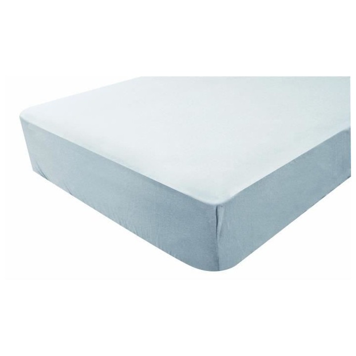 DOMIVA Drap housse tout en 1 Uni - Jersey - Imperméable - Perle - 60