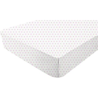 DOMIVA Drap housse Imprimé fleur - Jersey - oeko-Tex - Blanc/Frambois