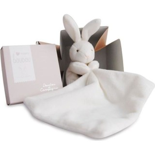 DOUDOU ET COMPAGNIE Lapin Mouchoir - Doudou En Boîte Fleur