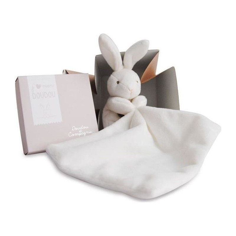 DOUDOU ET COMPAGNIE Lapin Mouchoir - Doudou En Boîte Fleur