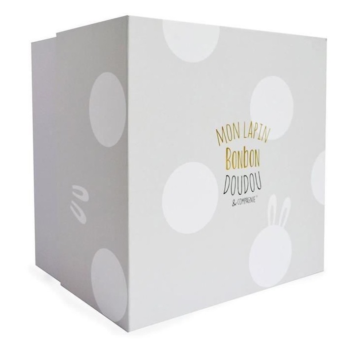 DOUDOU ET COMPAGNIE Lapin Bonbon - Lapin Bonbon Taupe 75cm + Coffret