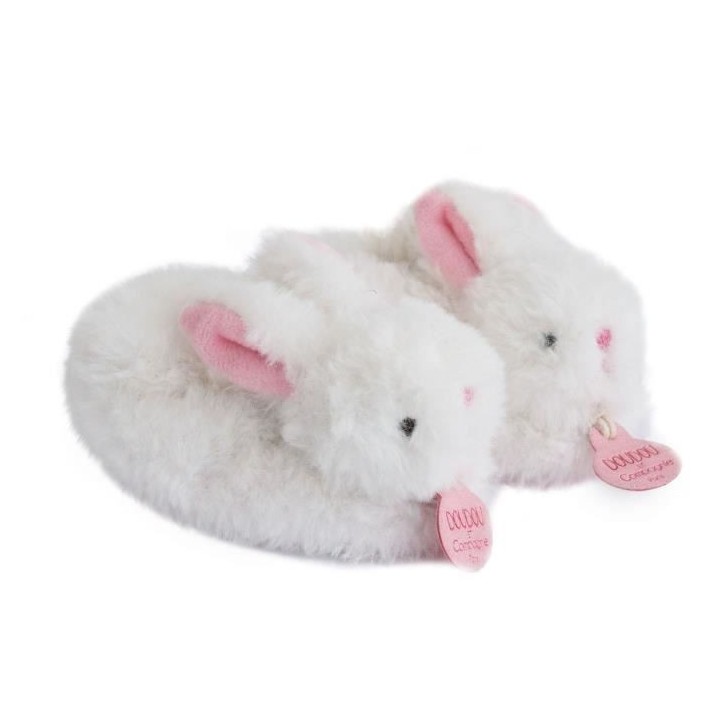 DOUDOU ET COMPAGNIE Lapin - Coffret chaussons avec hochet Rose 0-6 moi