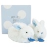 DOUDOU ET COMPAGNIE Lapin - Coffret chaussons avec hochet Bleu 0-6 mois