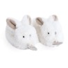 DOUDOU ET COMPAGNIE Lapin - Coffret chaussons avec hochet Taupe 0-6 mois