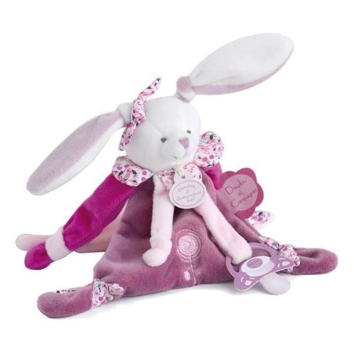 DOUDOU ET COMPAGNIE Cerise et Petit Chou - Attache-sucette Velcro Ceri