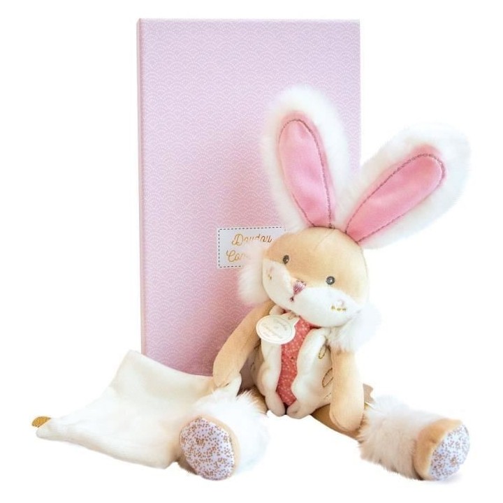 DOUDOU ET COMPAGNIE Lapin de sucre - Doudou Pantin Rose