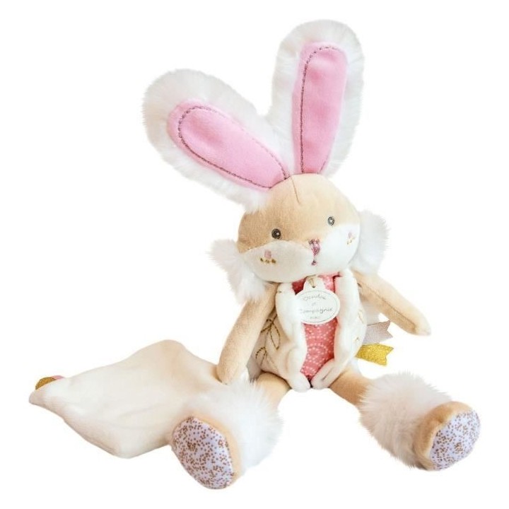 DOUDOU ET COMPAGNIE Lapin de sucre - Doudou Pantin Rose