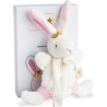 DOUDOU ET COMPAGNIE Lapin Fleurs - Doudou avec attache tétine