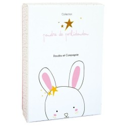 DOUDOU ET COMPAGNIE Lapin Fleurs - Doudou avec attache tétine