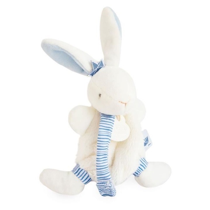 DOUDOU ET COMPAGNIE Lapin Matelot - Doudou avec attache tétine