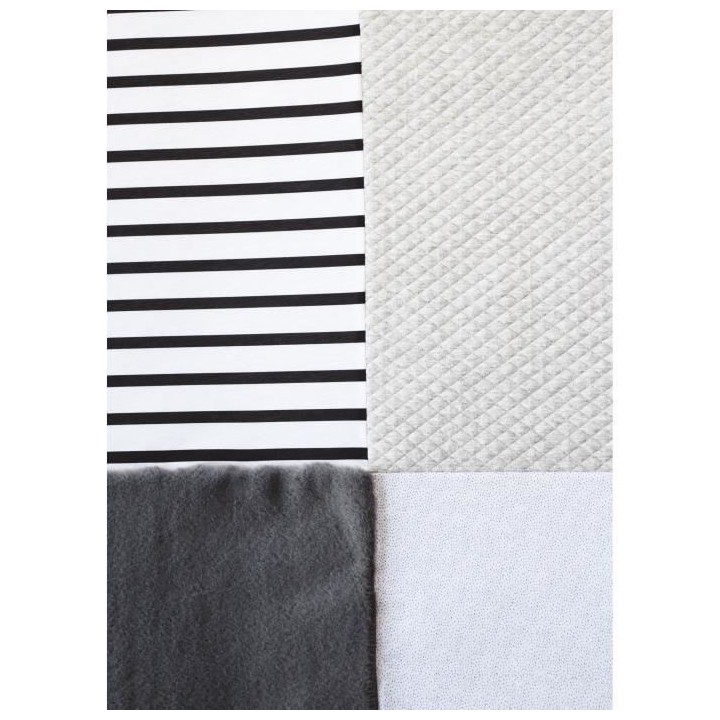 DOUDOU ET COMPAGNIE Tapidou - Tapis mosaique blanc et gris