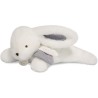 Doudou et Compagnie - Peluche Lapin -25 cm - Lapin Pompon Blanc/Bleu -  Jolie Boîte Cadeau - Happy Glossy - Happy Doudou To You