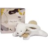 Doudou et Compagnie - Peluche Lapin -25 cm - Blanc/Sable - Lapin Pompon Naturel - Boîte Cadeau - Happy Wild - Happy Doudou To Y