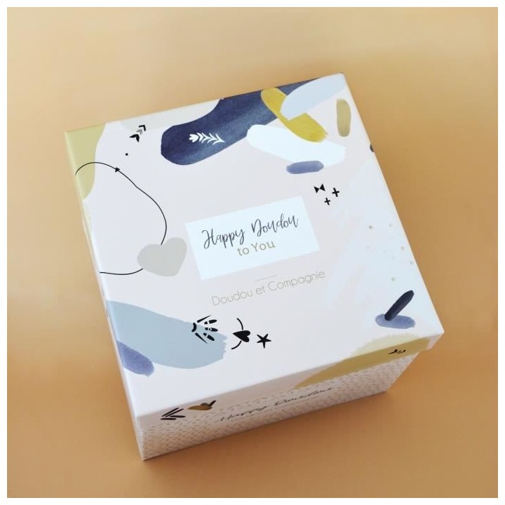 Doudou et Compagnie - Peluche Lapin -25 cm - Blanc/Sable - Lapin Pompo