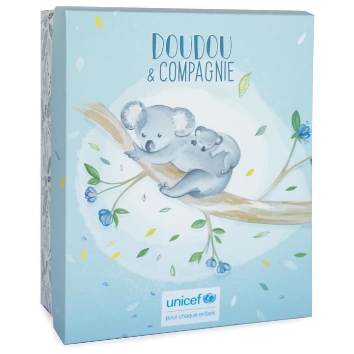 Doudou et Compagnie -UNICEF BEBE et MOI - Koala - 25 cm - Gris - Boite