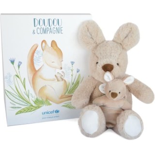 Doudou et Compagnie -UNICEF BEBE et MOI - Kangourou - 25 cm - Beige -