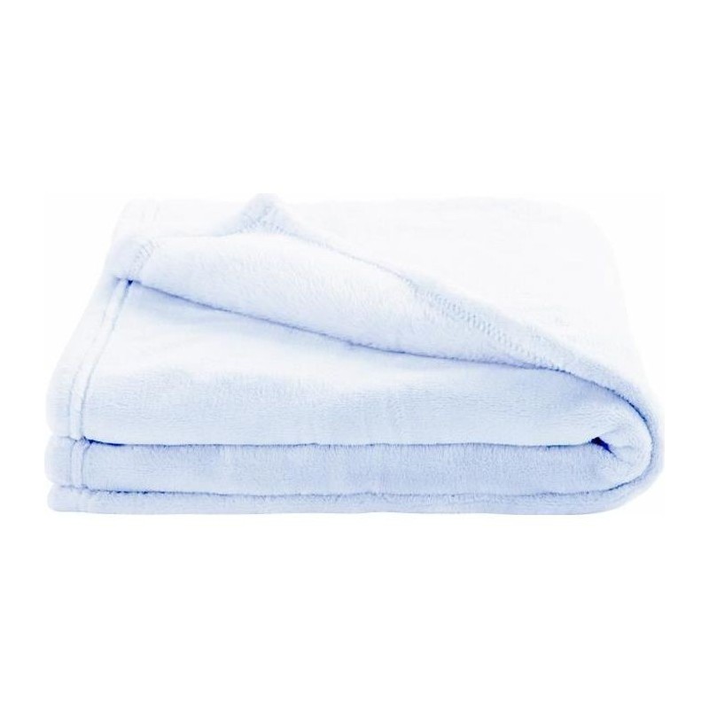 DOMIVA Couverture Microdoux - Microfibre 100% Polyester - Uni - Bleu clair - 75 x 100 cm