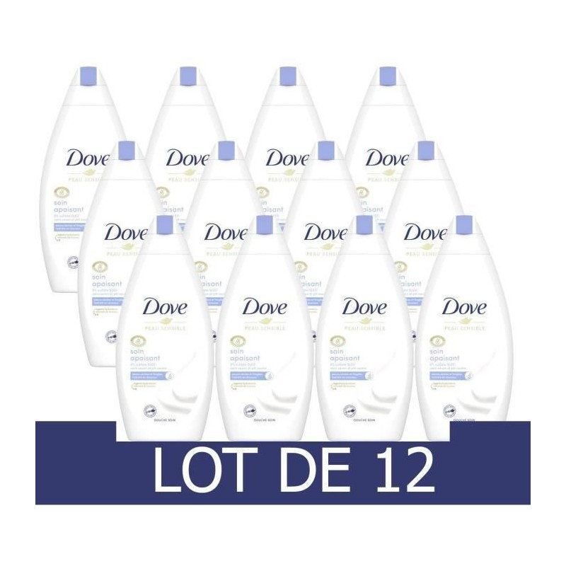 Lot de 12 x 400 ml - DOVE Gel Douche Soin Apaisant