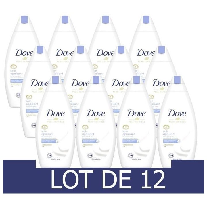 Lot de 12 x 400 ml - DOVE Gel Douche Soin Apaisant