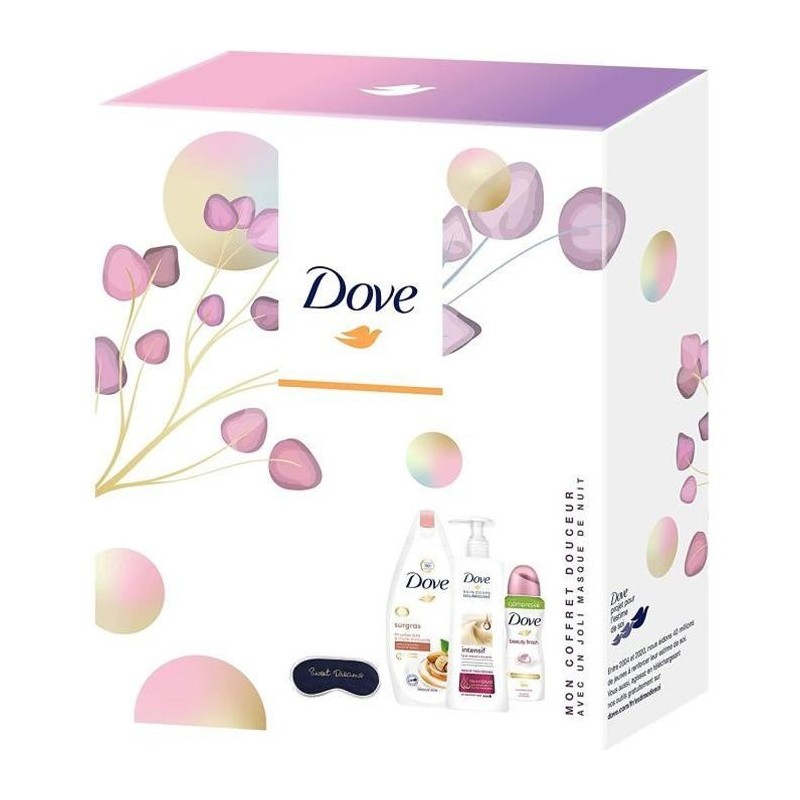 DOVE Coffret Douceur, idée cadeau fete des meres, Gel Douche Surgras, Lait Intensif, Déodorant Beauty Finish