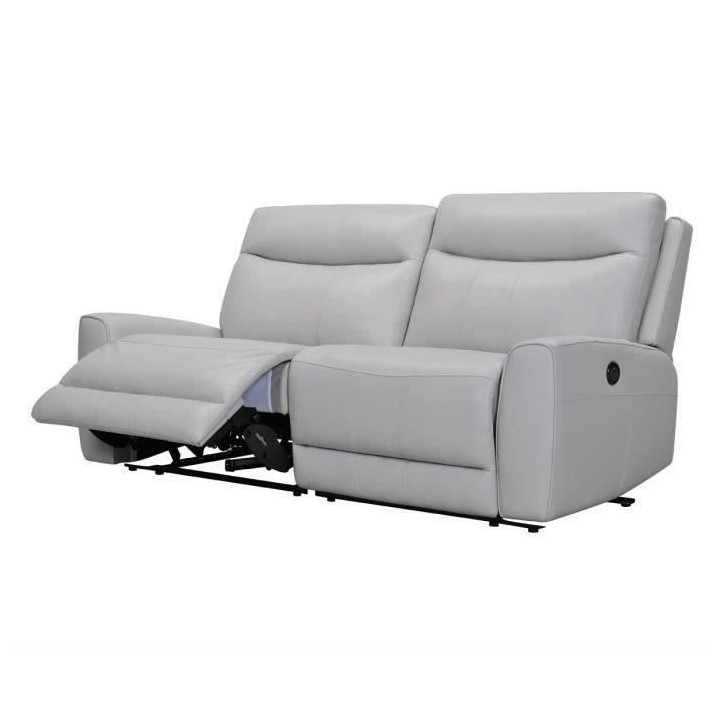 Canapé relax électrique - 3 places - DOVER - Cuir de vachette et por