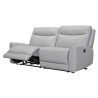 Canapé relax électrique - 3 places - DOVER - Cuir de vachette et port USB gris clair - L 196 x P 95 x H x 94 cm