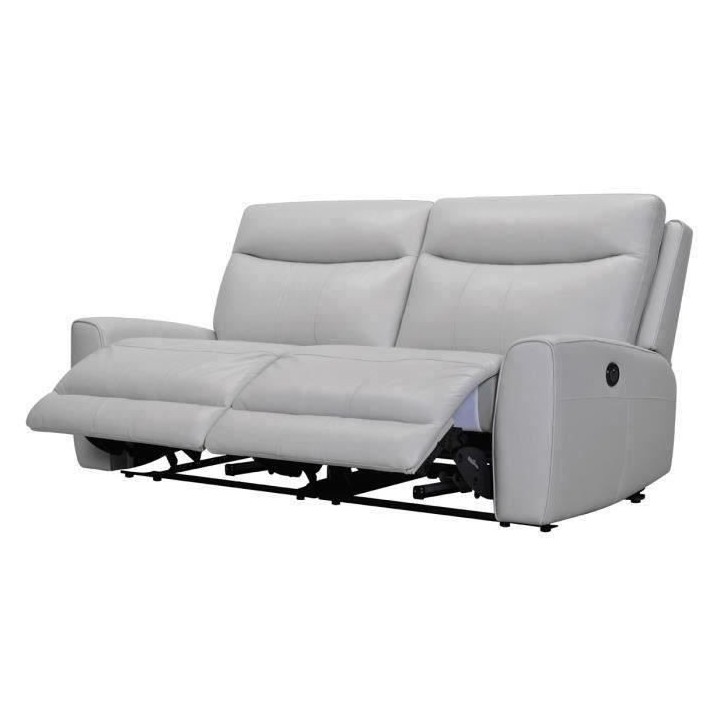 Canapé relax électrique - 3 places - DOVER - Cuir de vachette et por