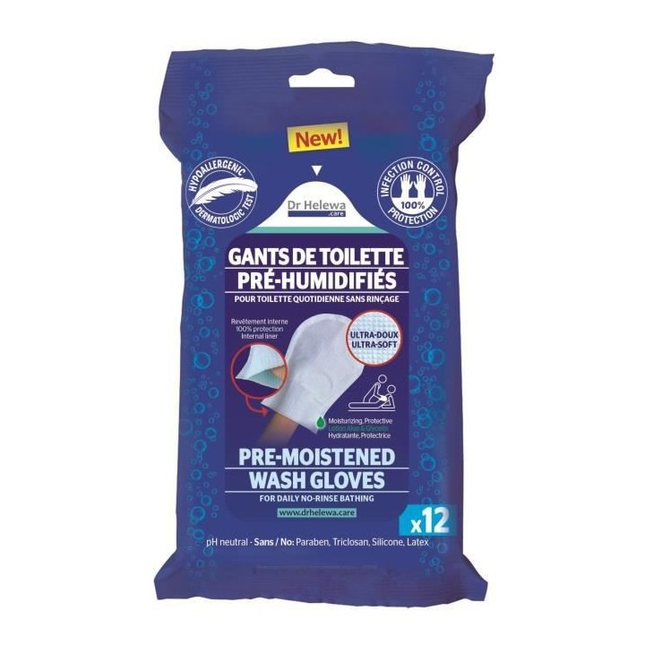 LCH - Gants de Toilettes jetables pré-humidifiés plastifiés Infecti