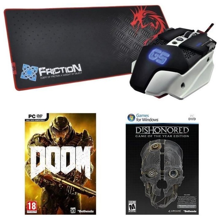 DRAGON WAR Pack : Souris Warlord + Tapis de souris Speed Edition + Jeu