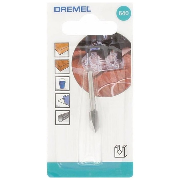 Fraise a Rainurer en V HSS DREMEL 640 (Pour Défoncer/Créer des Incru