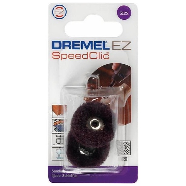 Lot de 2 Tampons abrasifs DREMEL S512 (EZ SpeedClic, Diametre 25mm, Gr