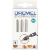 Lot de 3 Pointes Carbure DREMEL 9924 (Gravure sur Bois, Métaux, Plastiques pour Graveur Dremel 290)