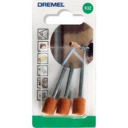 Lot de 3 meules a rectifier en oxyde d'aluminium DREMEL 932 (ø 9,5 mm)