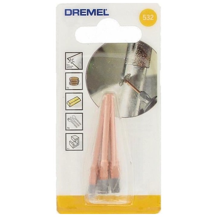Lot de 2 Brosses DREMEL 532 (Bout en Inox Acier Inoxydable, Diametre 3