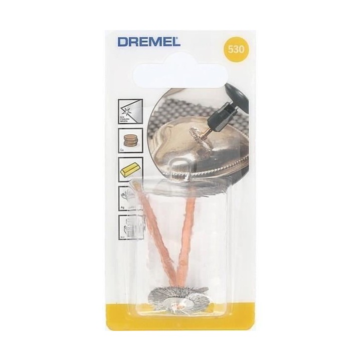 DREMEL lot de 2 brosses inox couronne