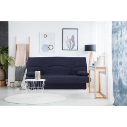 Banquette clic clac 3 places - Tissu bleu foncé - Style Contemporain - L 190 x P 92 cm - DREAM